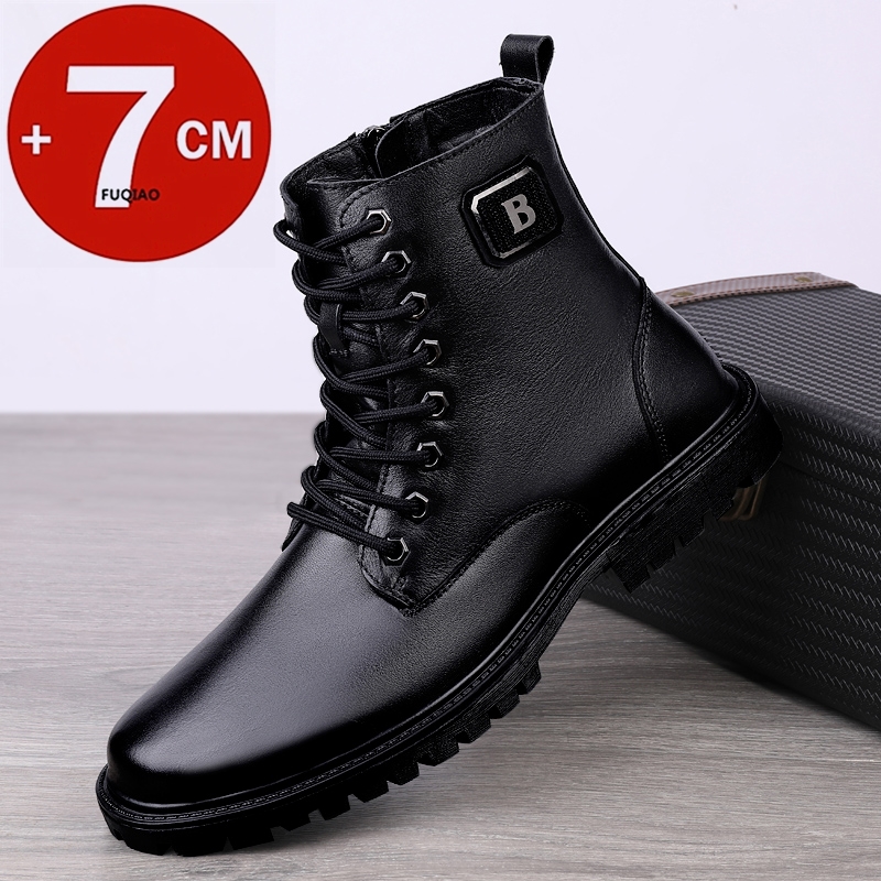 Men'S Accessories Leather - Men's Genuine Leather Elevator Boots Winter