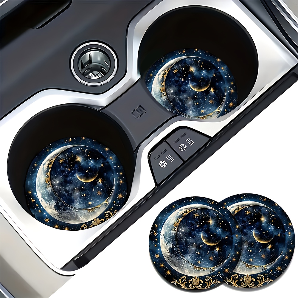 Men Accessories Ideas - 2pcs Starry Night Moon Car Cup