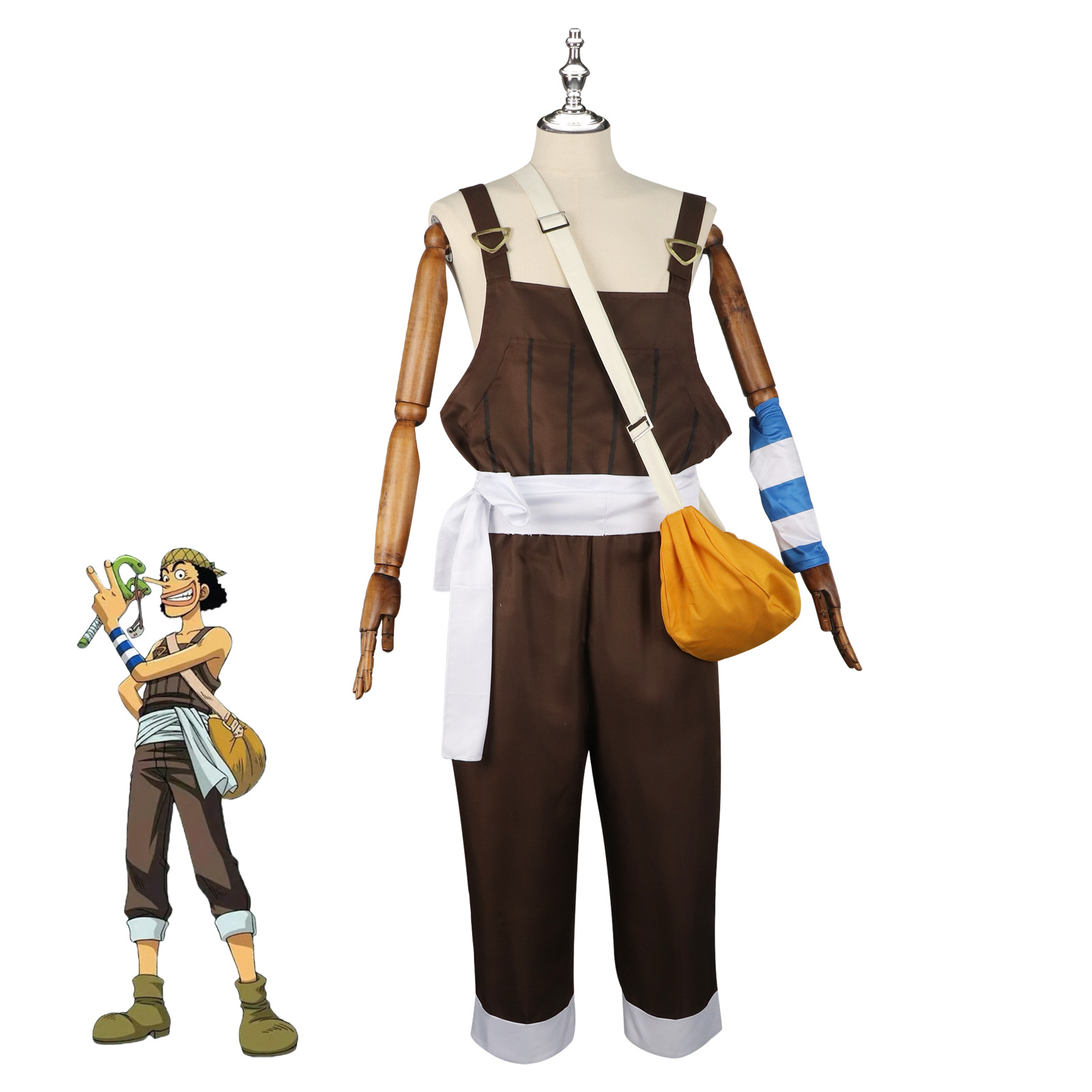 Men'S Accessories With Suits - Anime UUsopp Cosplay Costume Brown Rompers