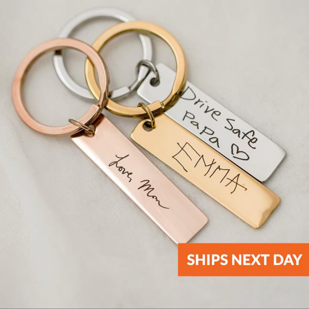 Men Accessories Ideas - Actual handwritten key chain, Custom personalized