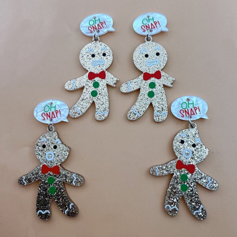 Men Accessories Jewelry - 10pcs Cute Christmas Gingerbread Man Pendant,