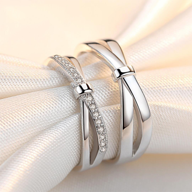Men'S Accessories Hand Bands - Romantic Bowknot Couple Rings Shiny Crystal