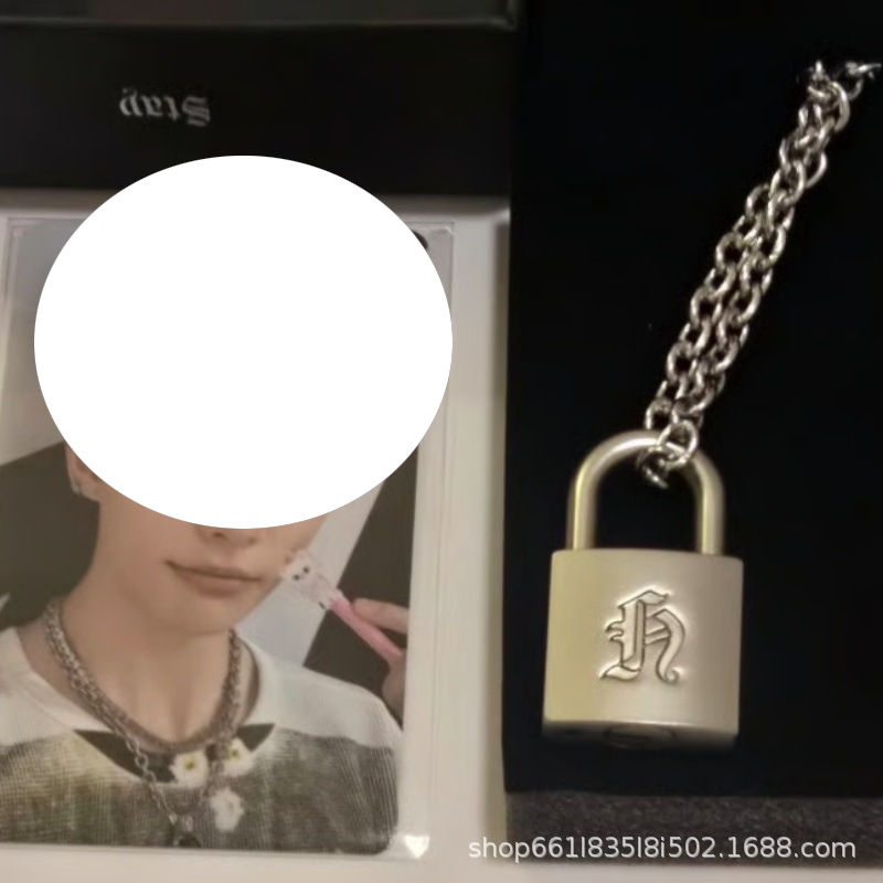 Men Accessories Jewelry - Ashionable Creative Metal Lock Necklace Same