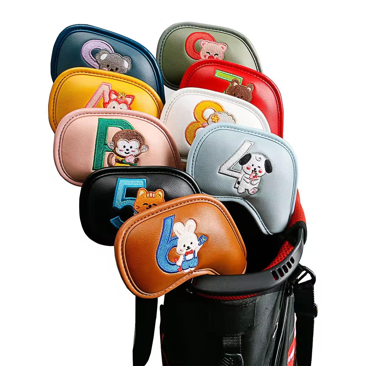 Men'S Accessories Leather - 9Pcs Cute Cartoon Animal Golf Iron