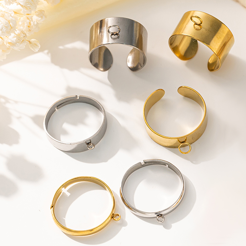 Men Accessories Jewellery - 5pcs/Lot Stainless Steel Gold Color Open