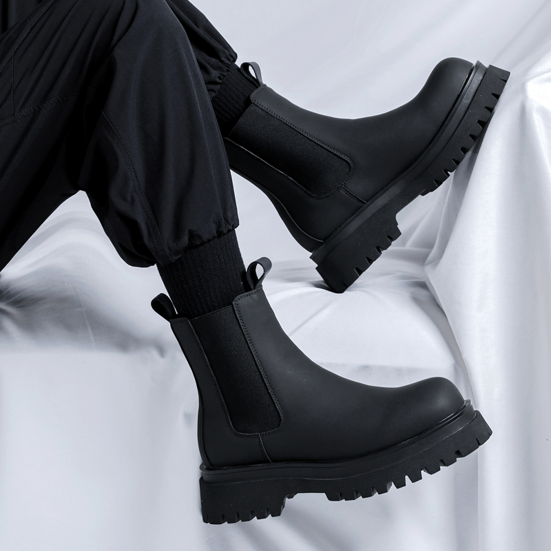Men'S Accessories Leather - 2026 Platform Black High Top Boots