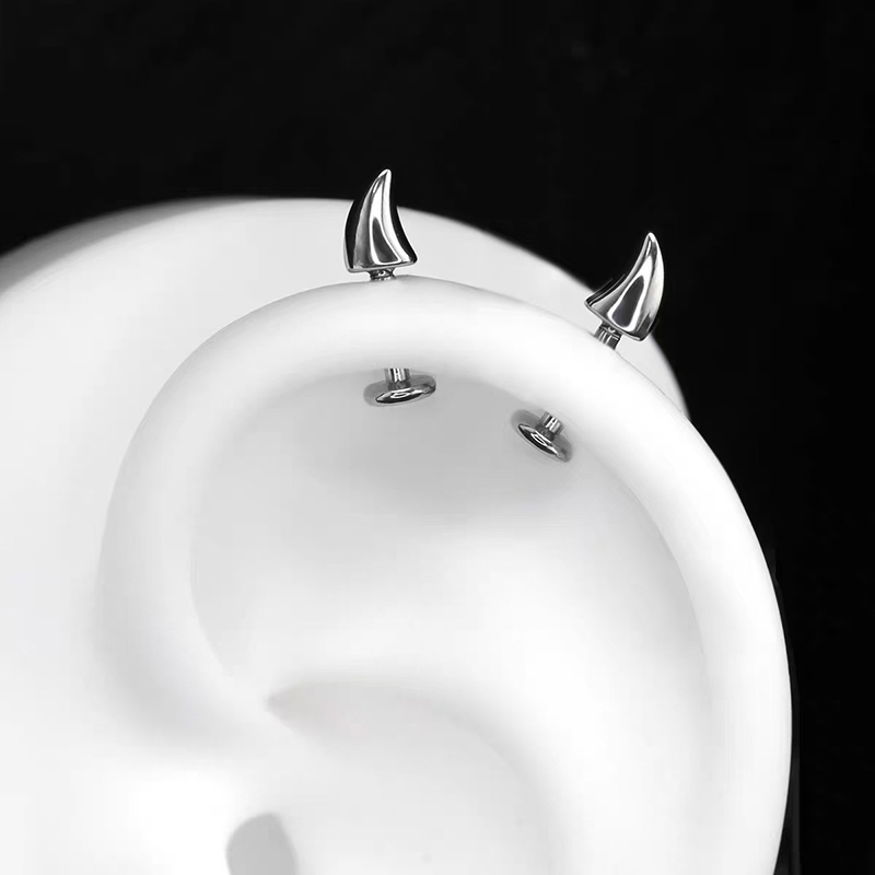 Hot Sale Cute Devil Horn Pierc - огляд і ціна Men'S Accessories Jewelry Sale