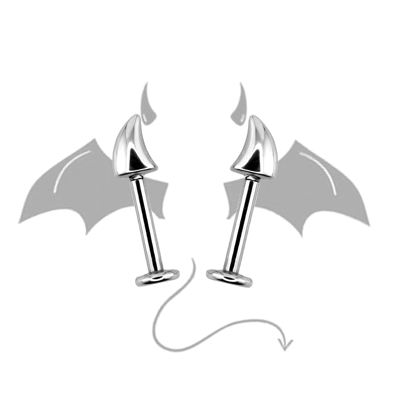 Hot Sale Cute Devil Horn Pierc - огляд і ціна Men'S Accessories Jewelry Sale