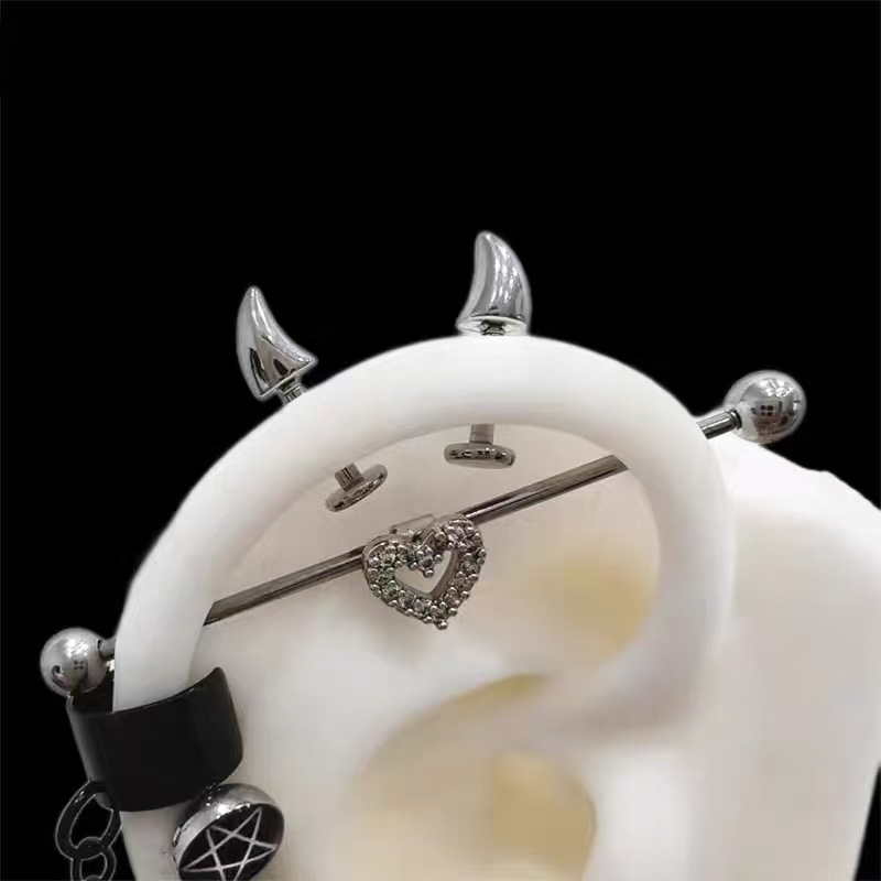 Hot Sale Cute Devil Horn Pierc - огляд і ціна Men'S Accessories Jewelry Sale