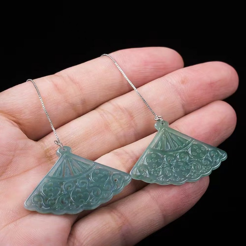 Natural Blue Water Emerald Jad - огляд і ціна Men'S Accessories Drop Shipping