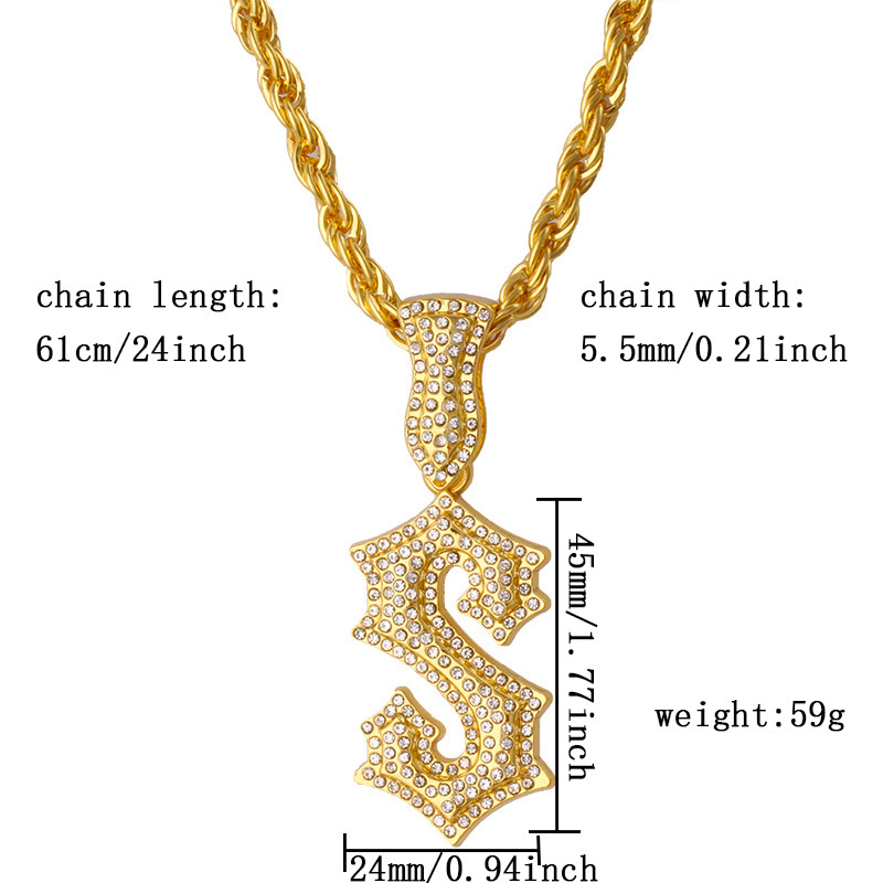 New Letter S Hip Hop Necklace  - огляд і ціна Men Accessories Singapore