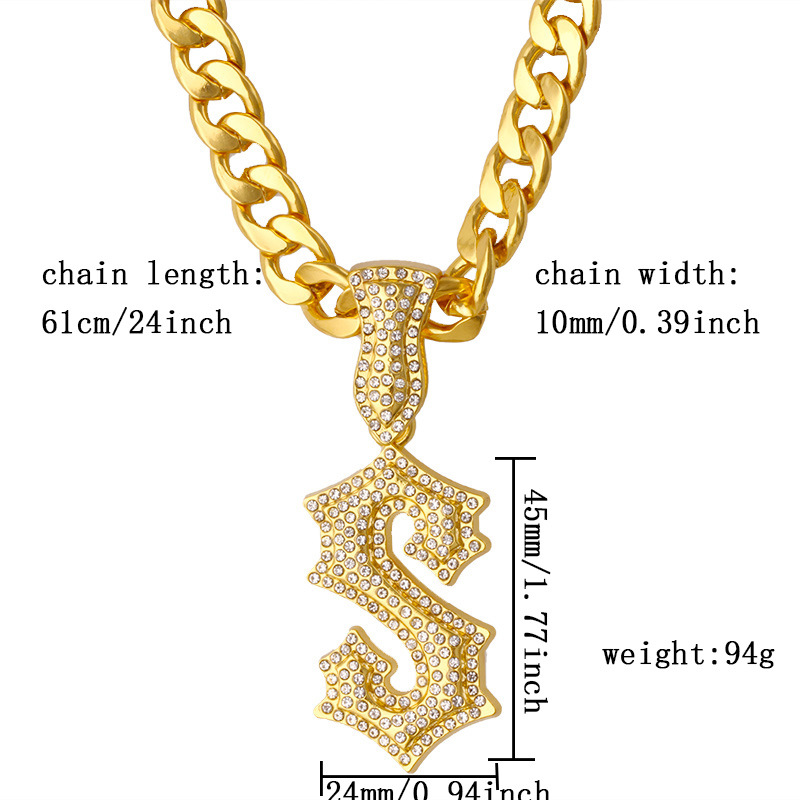 New Letter S Hip Hop Necklace  - огляд і ціна Men Accessories Singapore
