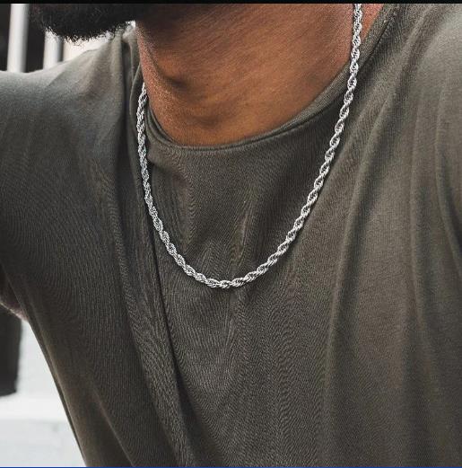 LUXUSTEEL 1pcs Twisted Rope Ch - огляд і ціна Men Accessories Singapore