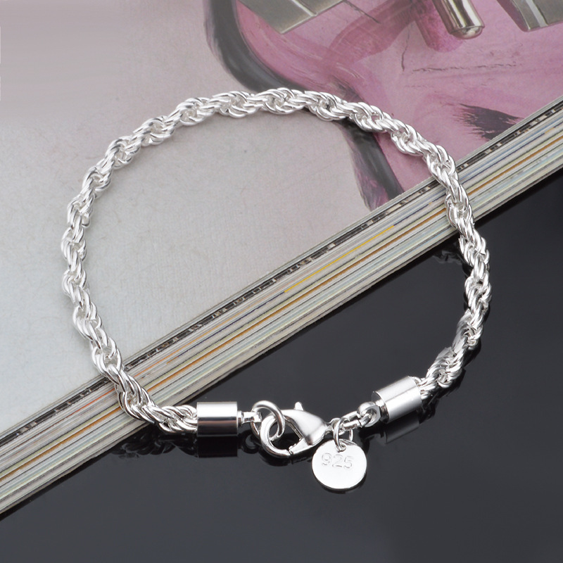 4MM Silver Plated Twisted Rope - огляд і ціна Men Accessories Singapore