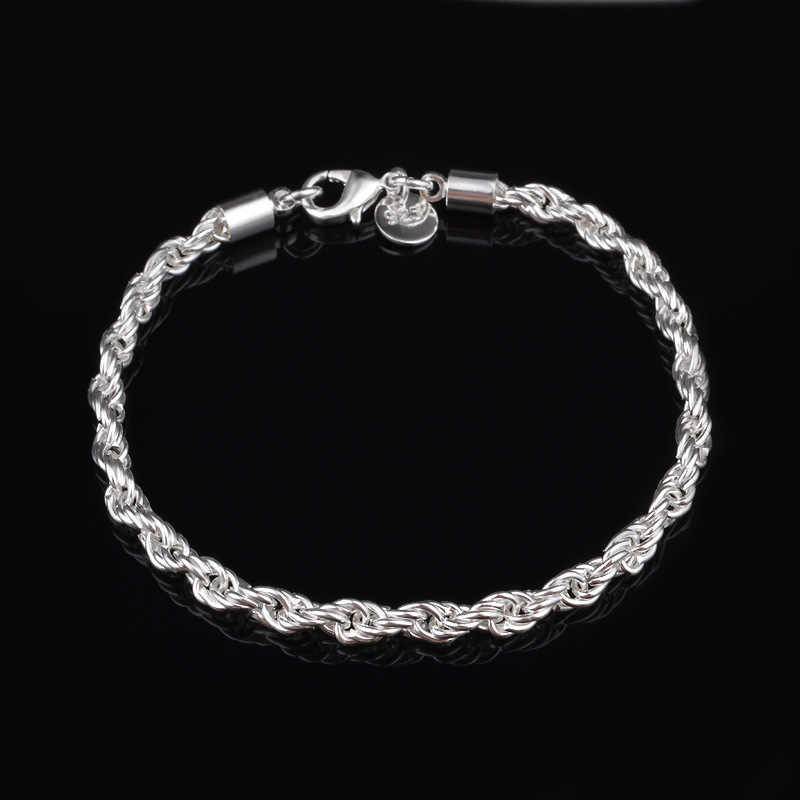 4MM Silver Plated Twisted Rope - огляд і ціна Men Accessories Singapore