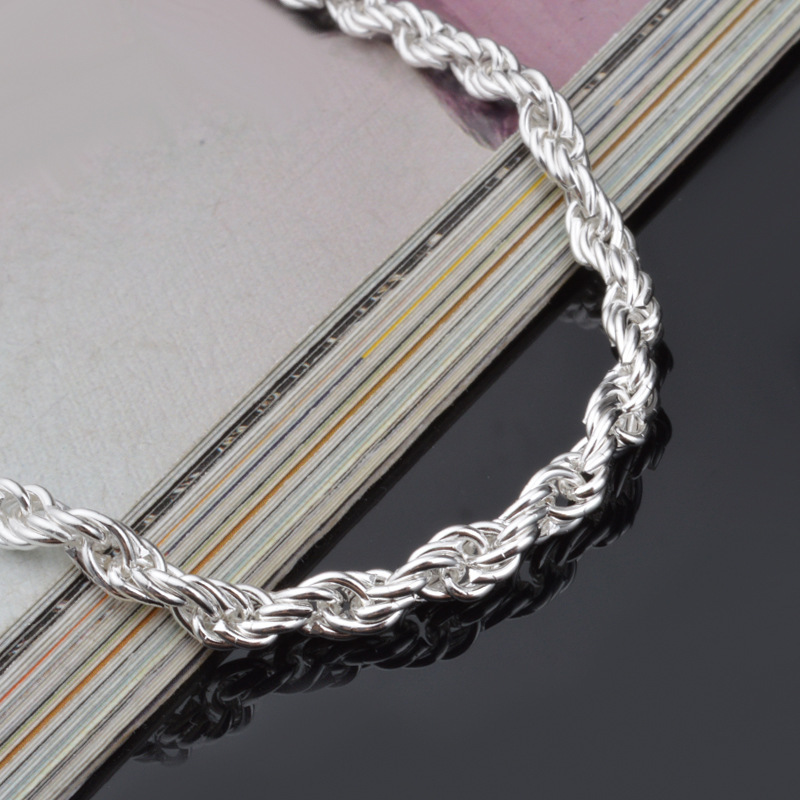 4MM Silver Plated Twisted Rope - огляд і ціна Men Accessories Singapore