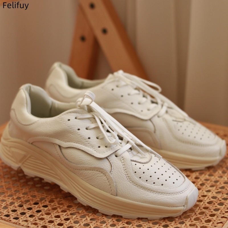 Round-toe Lace-up Casual White - огляд і ціна Men'S Accessories Leather