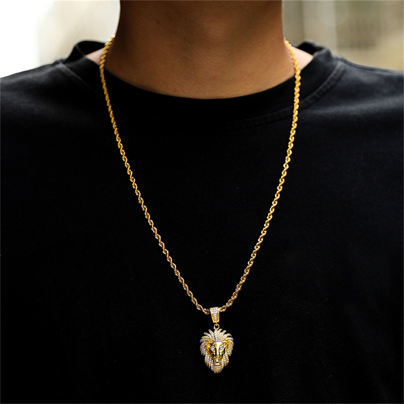 Personality Lion Rhinestone Pe - огляд і ціна Men Accessories Singapore