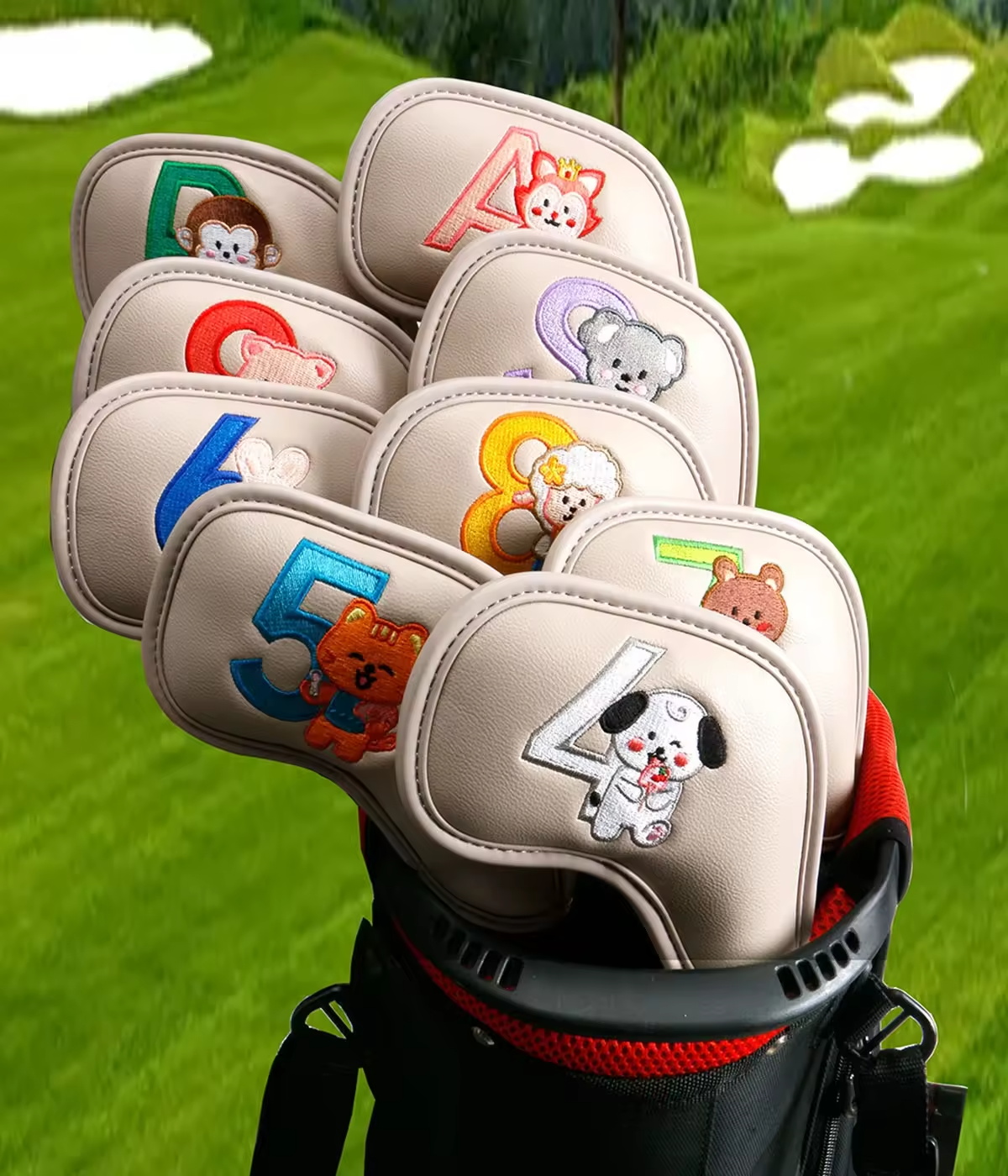 9Pcs Cute Cartoon Animal Golf  - огляд і ціна Men'S Accessories Leather
