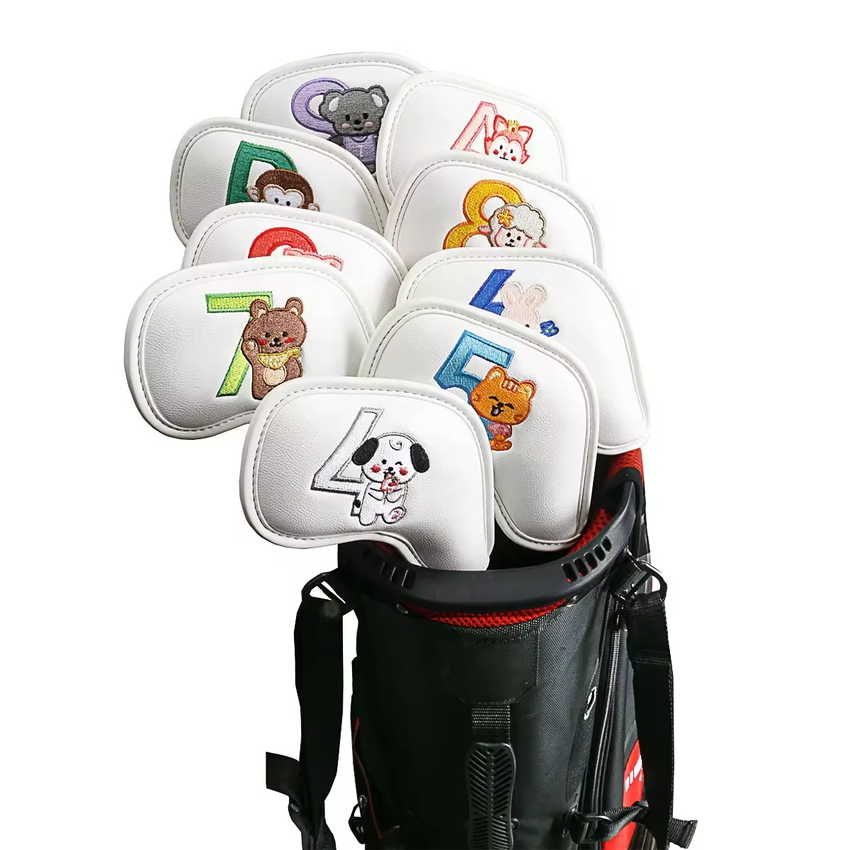 9Pcs Cute Cartoon Animal Golf  - огляд і ціна Men'S Accessories Leather