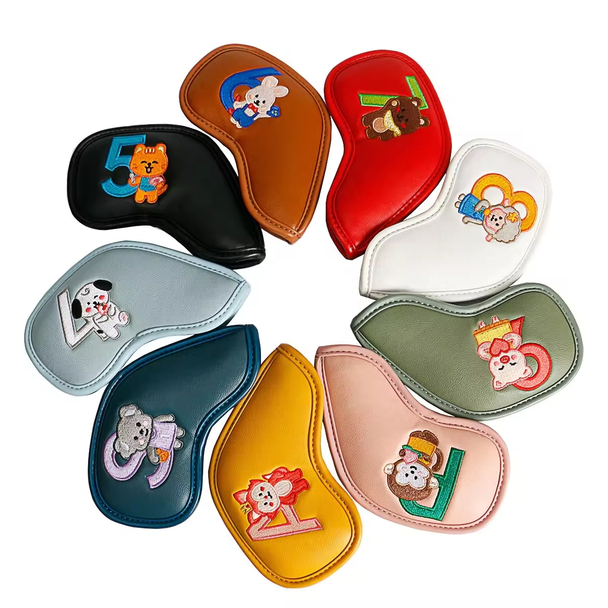 9Pcs Cute Cartoon Animal Golf  - огляд і ціна Men'S Accessories Leather