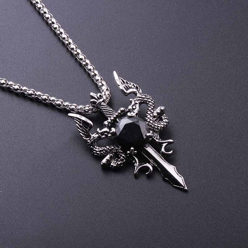 Double Dragon Black Gem Cross  - огляд і ціна Men Accessories Jewelry