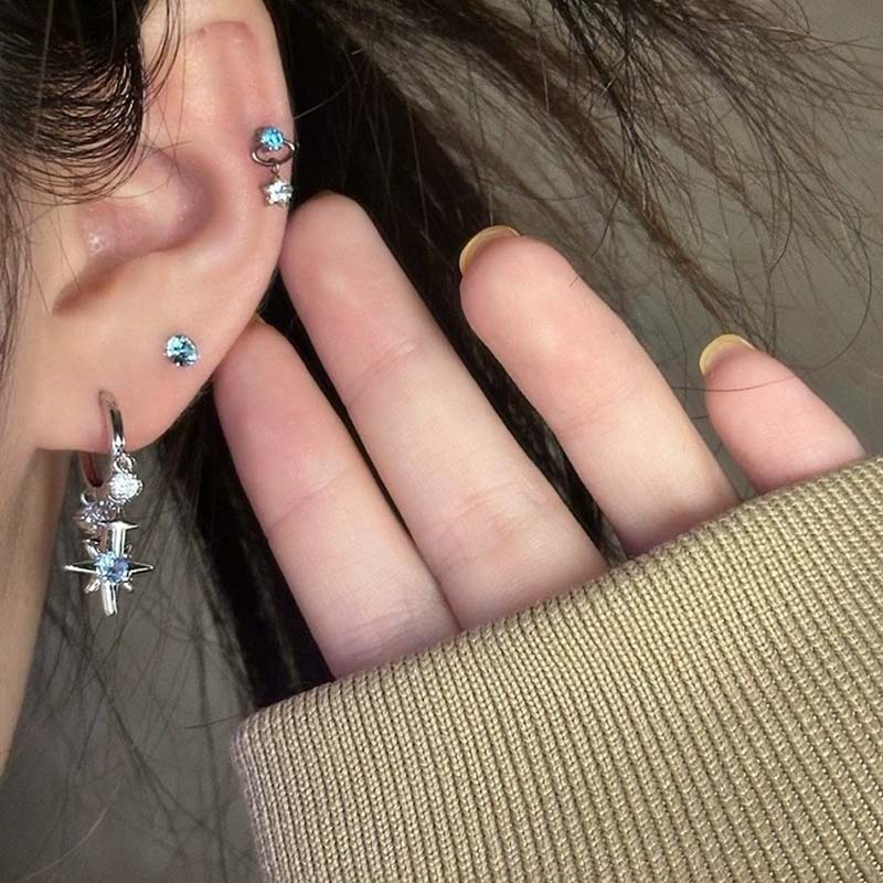 New Y2K Blue Zircon Star Tasse - огляд і ціна Men'S Accessories Jewelry Sale