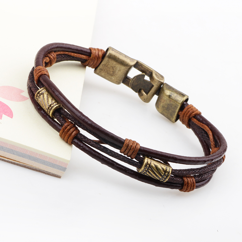 22cm Three Layers Leather Brac - огляд і ціна Men'S Accessories Hand Bands